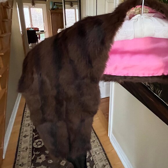 Mink Fur Collar - Brown and Black Colour - Authentic - Picture 5 of 17